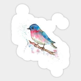 Bluebird on branch Sticker